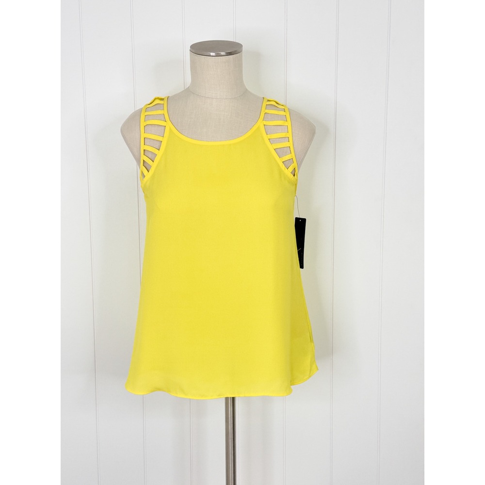 BCX Ladder Shoulder Sleeveless Top NWT Women Small Yellow Summer Casual‎